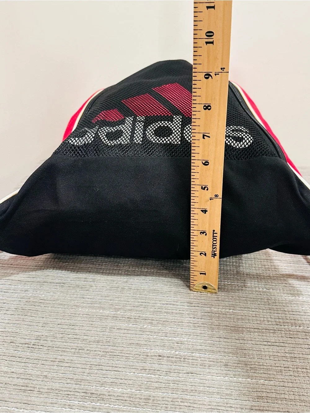 Adidas‎ Drawstring Sack 15x12 Red Black White Backpack Bag Pull String